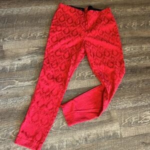 Red statement pants